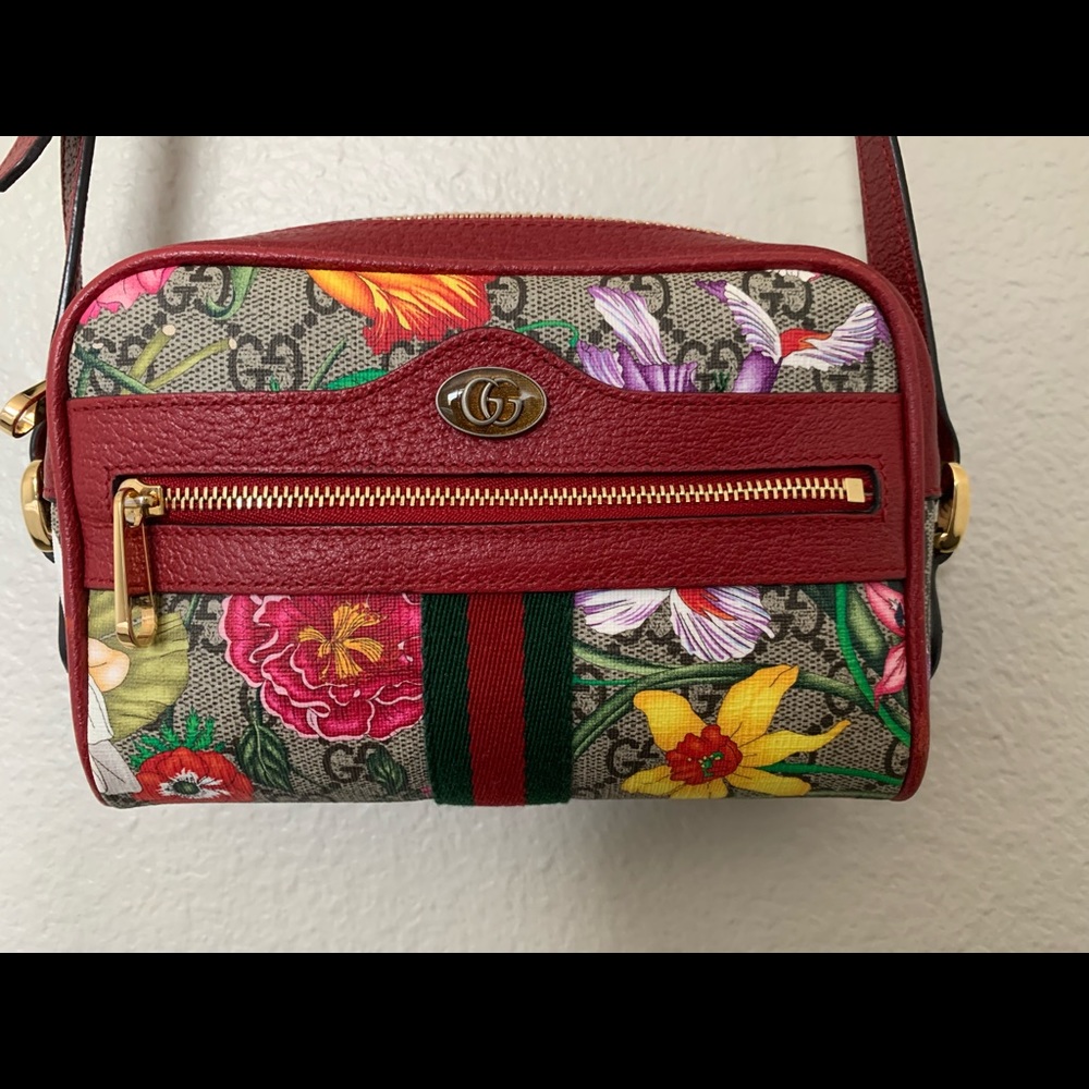 Gucci mini ophidia floral GG supreme canvas crossbody bag